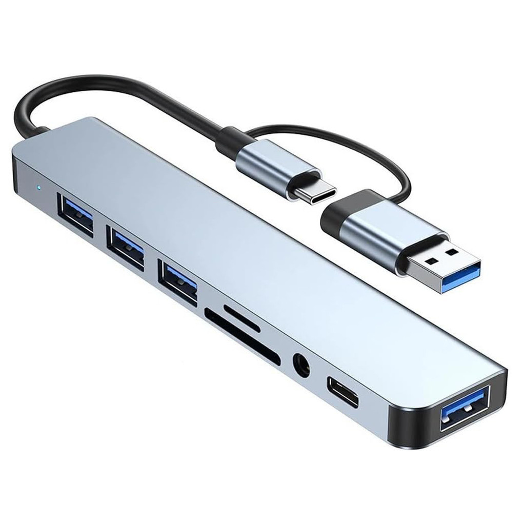 8 trong 1 USB Hub với VGA và Type C, cổng Ethernet, trạm kết nối đa ...