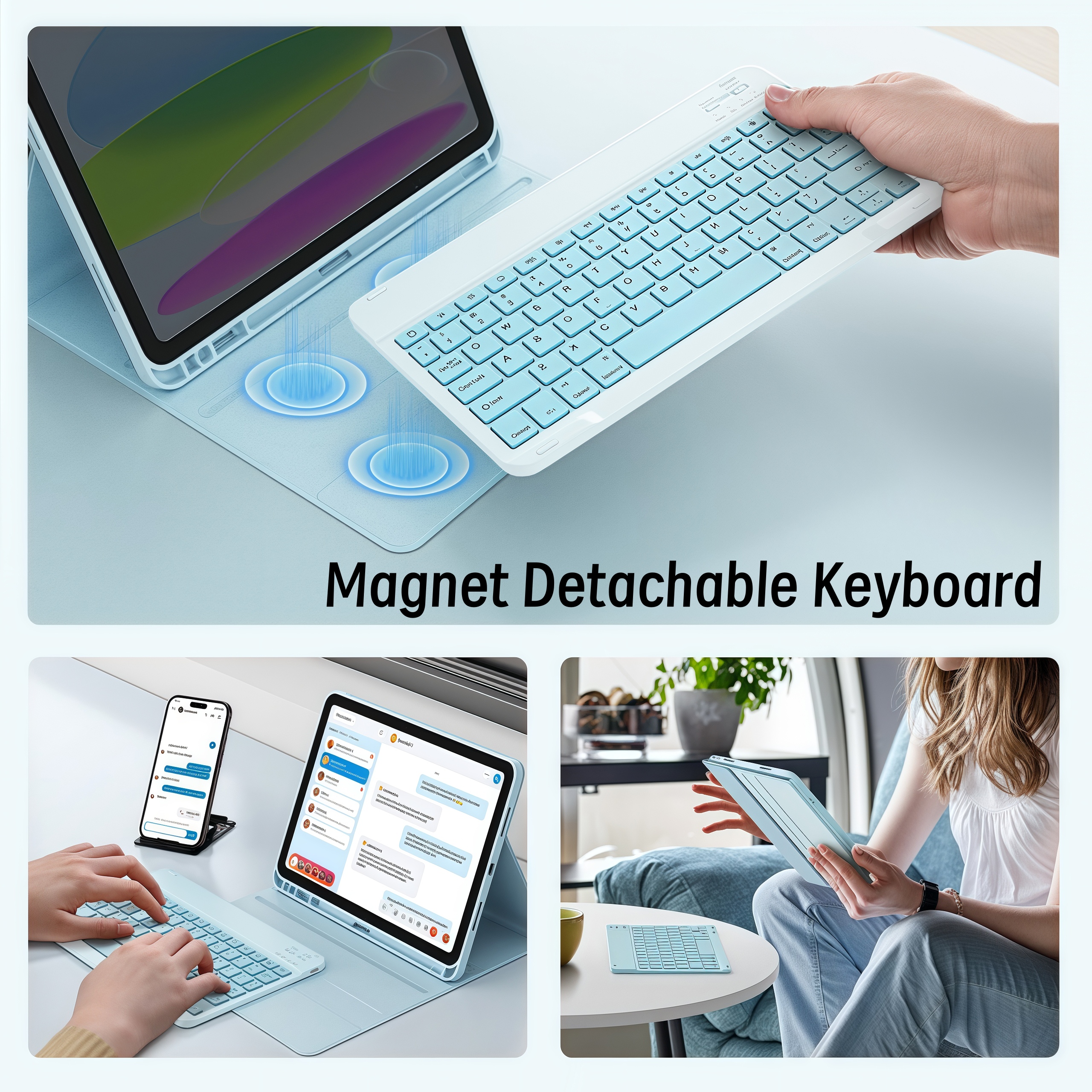 NIXXOS Dành Cho Xiaomi Pad & Redmi Bộ Vỏ Bàn Phím Bluetooth Cho Vỏ Da Redmi Xiaomi Pad 7 / 6 / 5 / Pro 11 '' Redmi SE 11 '' Redmi 2 Khe Cắm Bút Tích Hợp – ảnh mô tả chi tiết 3