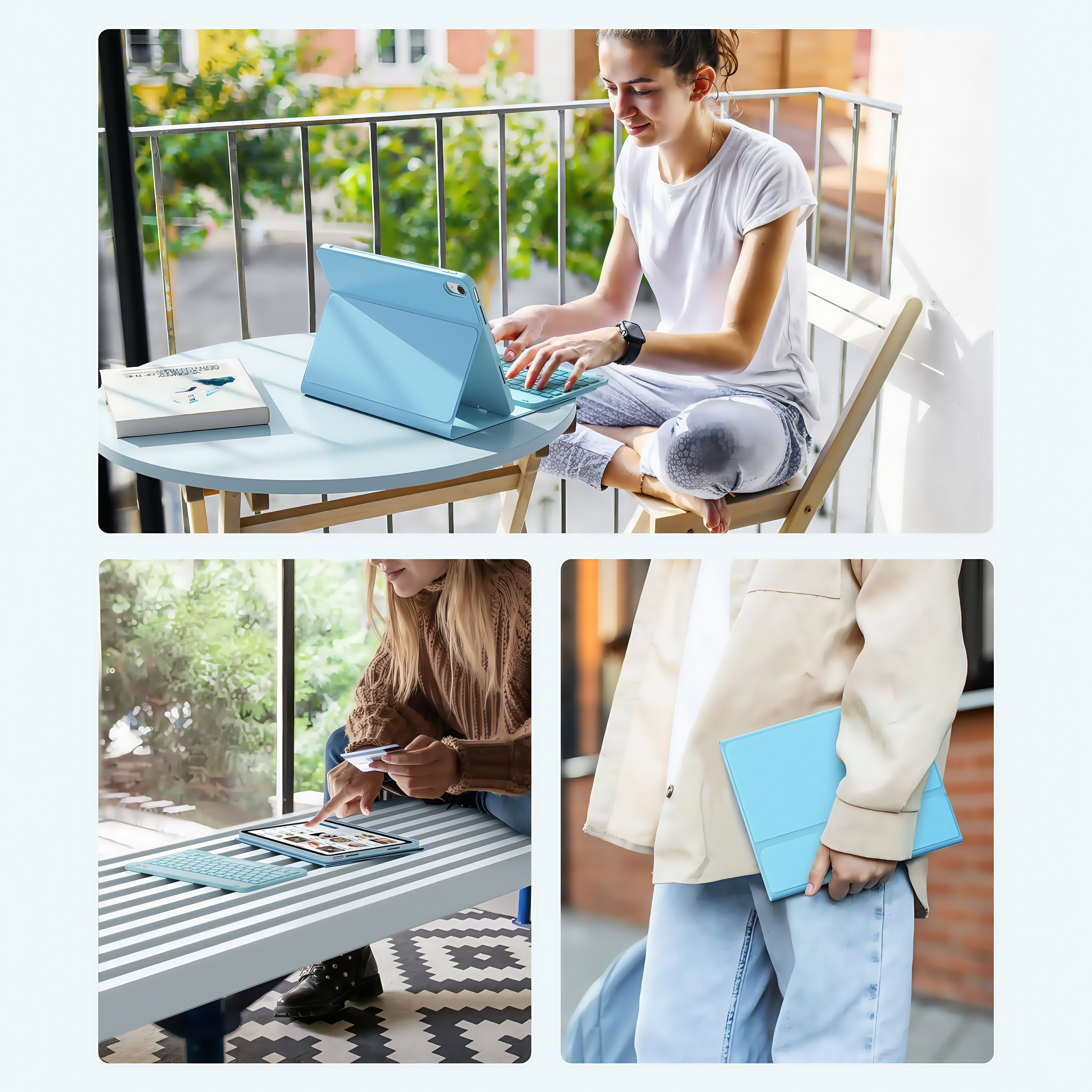 NIXXOS Dành Cho Xiaomi Pad & Redmi Bộ Vỏ Bàn Phím Bluetooth Cho Vỏ Da Redmi Xiaomi Pad 7 / 6 / 5 / Pro 11 '' Redmi SE 11 '' Redmi 2 Khe Cắm Bút Tích Hợp – ảnh mô tả chi tiết 9