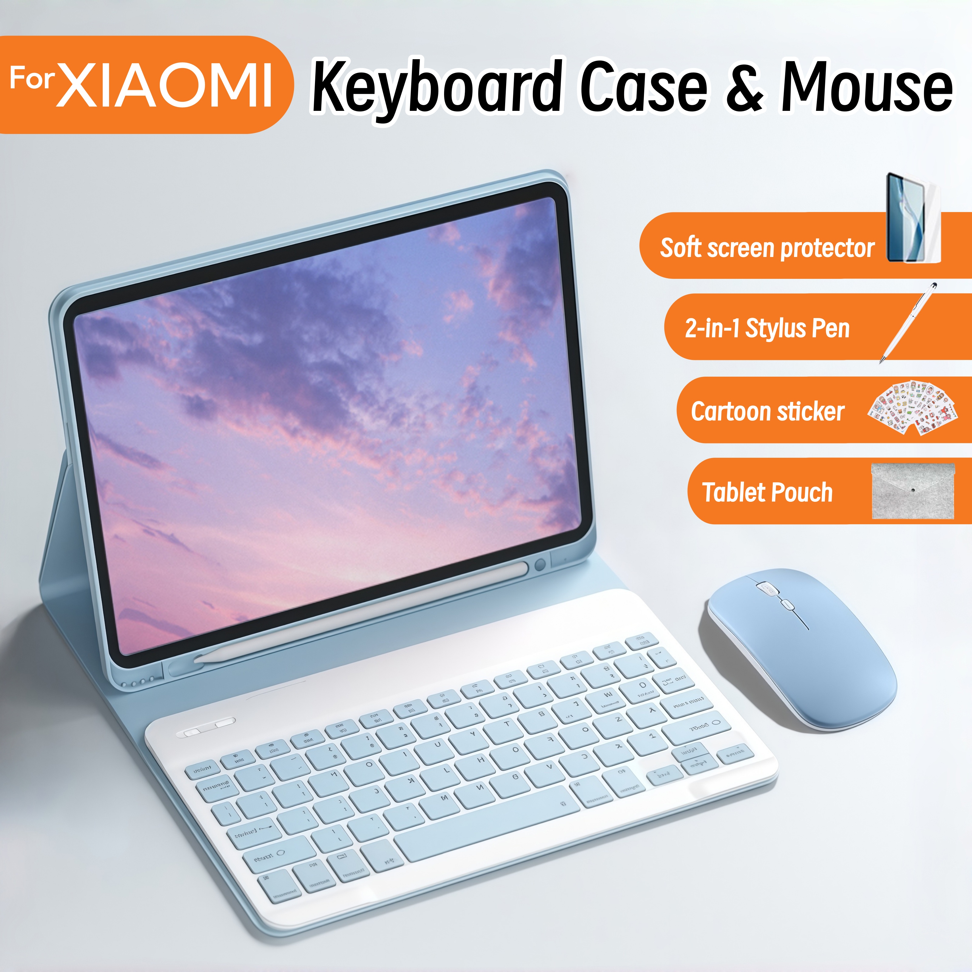 NIXXOS Dành Cho Xiaomi Pad & Redmi Bộ Vỏ Bàn Phím Bluetooth Cho Vỏ Da Redmi Xiaomi Pad 7 / 6 / 5 / Pro 11 '' Redmi SE 11 '' Redmi 2 Khe Cắm Bút Tích Hợp – ảnh mô tả chi tiết 1