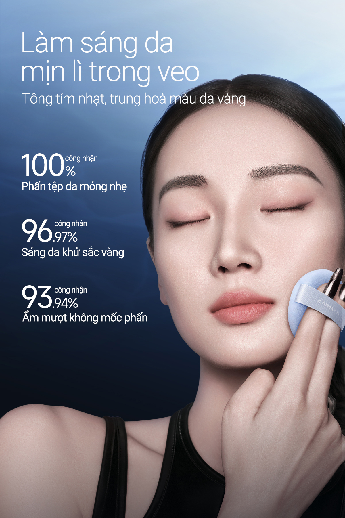 【COMBO】 Phấn phủ Carslan Black Magnet 2.0 8g + Kem nền ẩm lâu dài 4.0 mới Carslan 30g