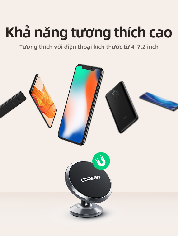 Giá đỡ điện thoại từ tính trên xe UGREEN có nam châm xoay 360°, kích thước mini, tiện dụng cao cấp, cho iPhone 17/16/15/14 Pro max, Samsung S26/25/S24 Ultra – ảnh mô tả chi tiết 5