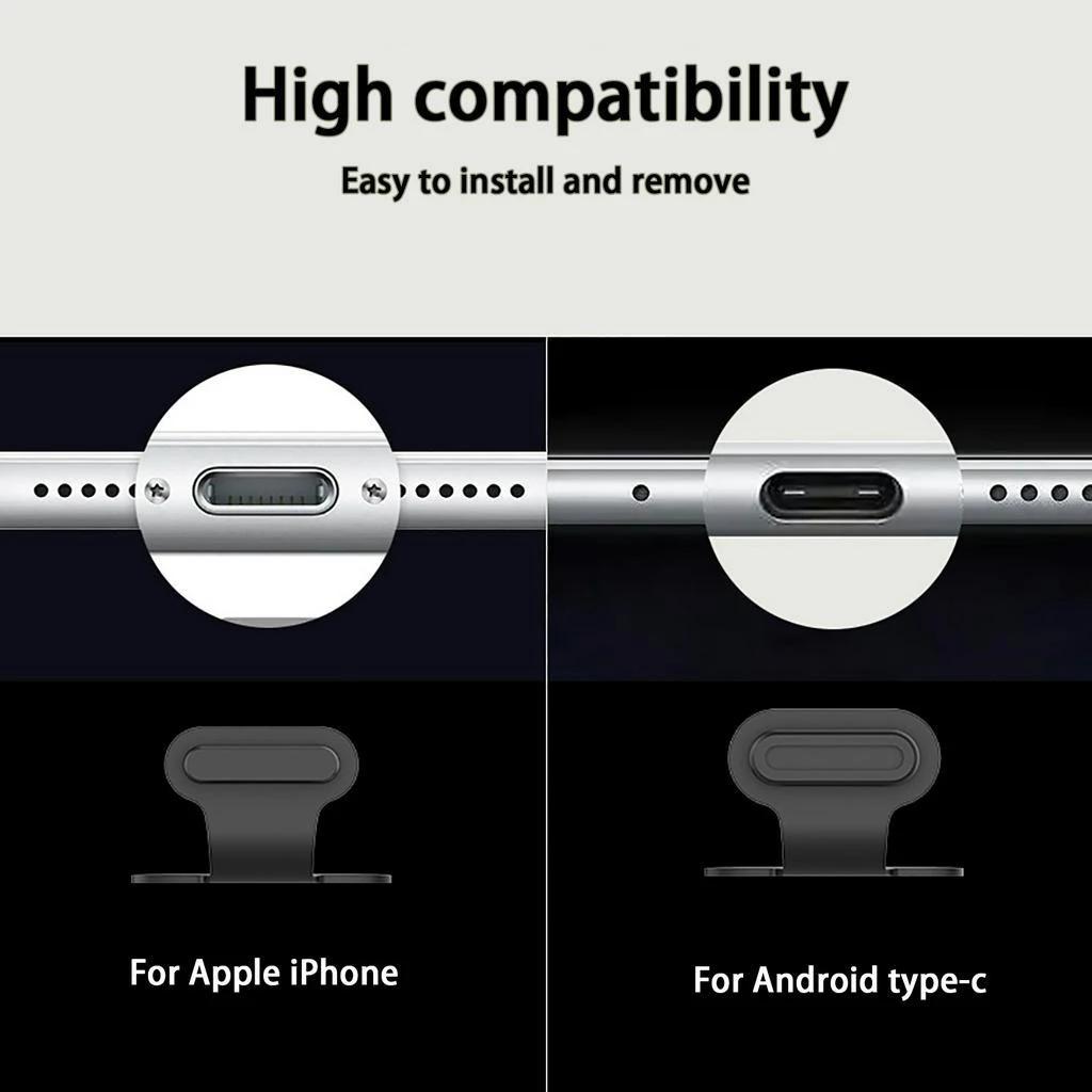 Cổng sạc điện thoại di động chống thất lạc Phích cắm chống bụi Thích hợp cho Apple Android Huawei Xiaomi Type-c Miếng dán chống bụi nước – ảnh mô tả chi tiết 1