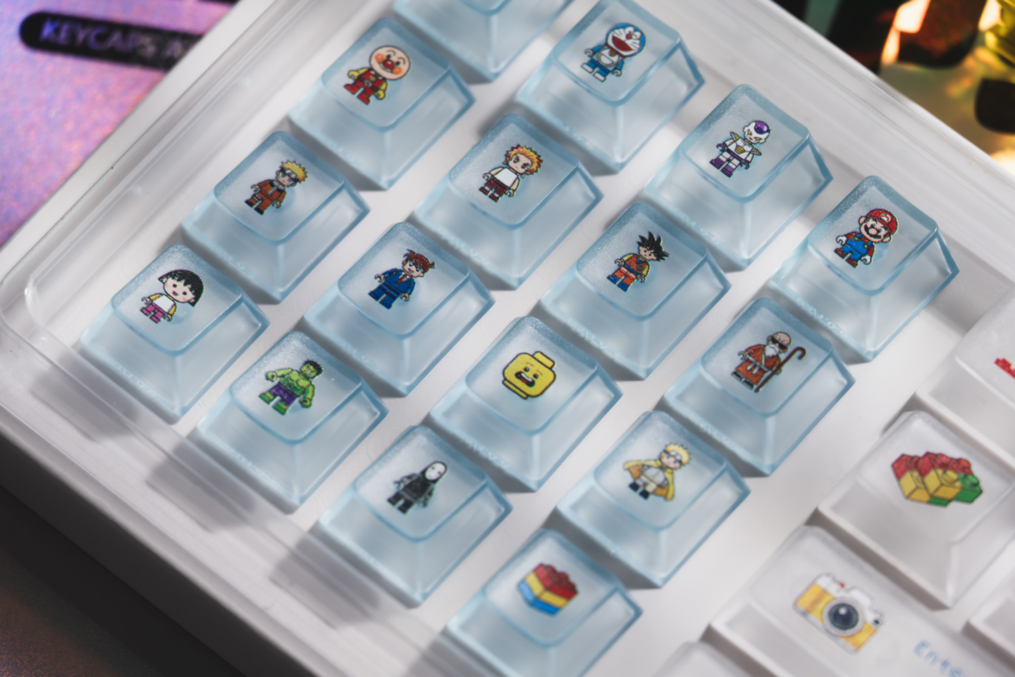Taptempo Khối Xây Dựng Keycaps Xanh Trắng PBT + PC Lego minifigure Hoạt ...