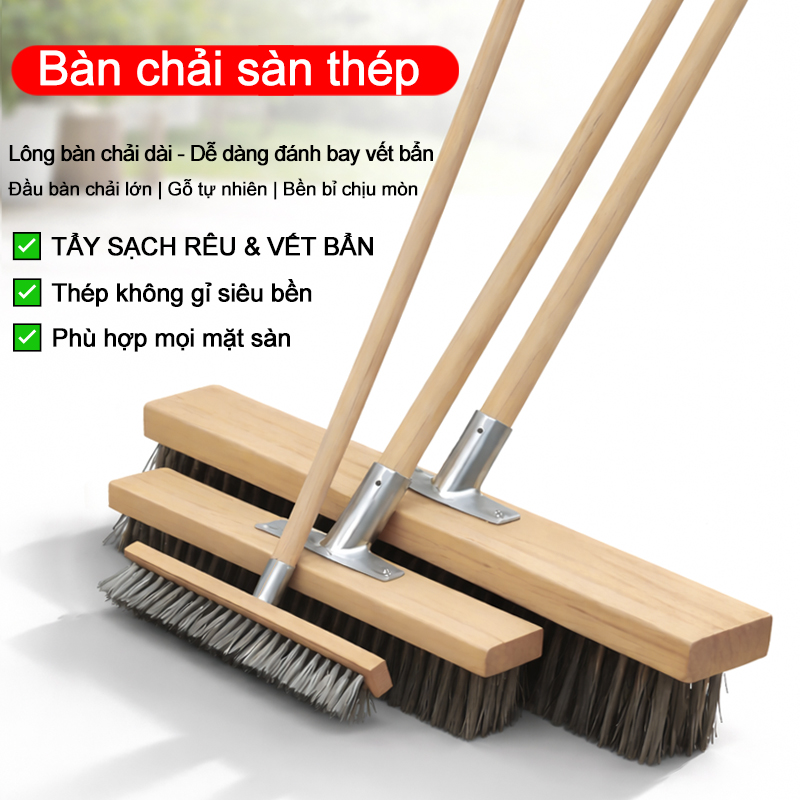 Chổi sắt inox vệ sinh đa năng chà rêu mốc, chà rêu có cán cầm tay – Bàn ...