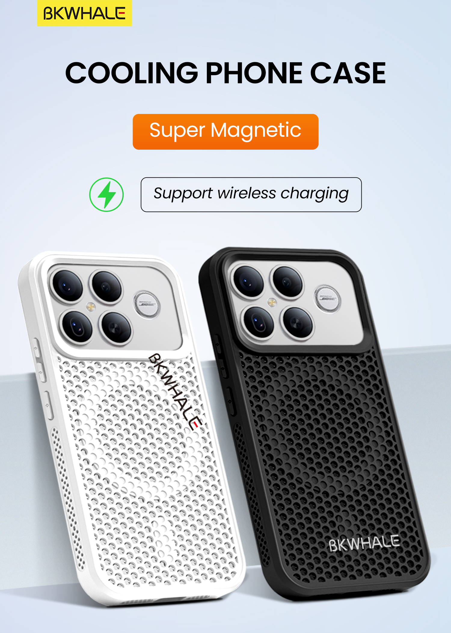 BKWHALE Làm Mát Từ Tính Ốp lưng Xiaomi Poco F9 F8 Ultra F7Ultra F6 Pro F5Pro X8 Pro Max Xiaomi 17 15 14 13T Pro Redmi K60 K70 K90 Pro Max Chống Rơi Ốp Lưng Mềm CasiG – ảnh mô tả chi tiết 1