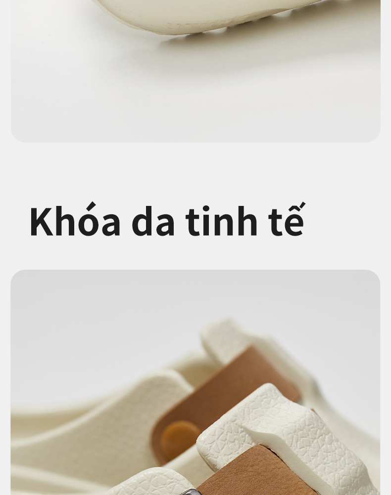 UTUNE Phong Cách Retro Không Giày Cao Gót Lười Nửa Dép Nữ Phong Cách Mới Dày Đế Dây Khóa Giày Có Thể Điều Chỉnh