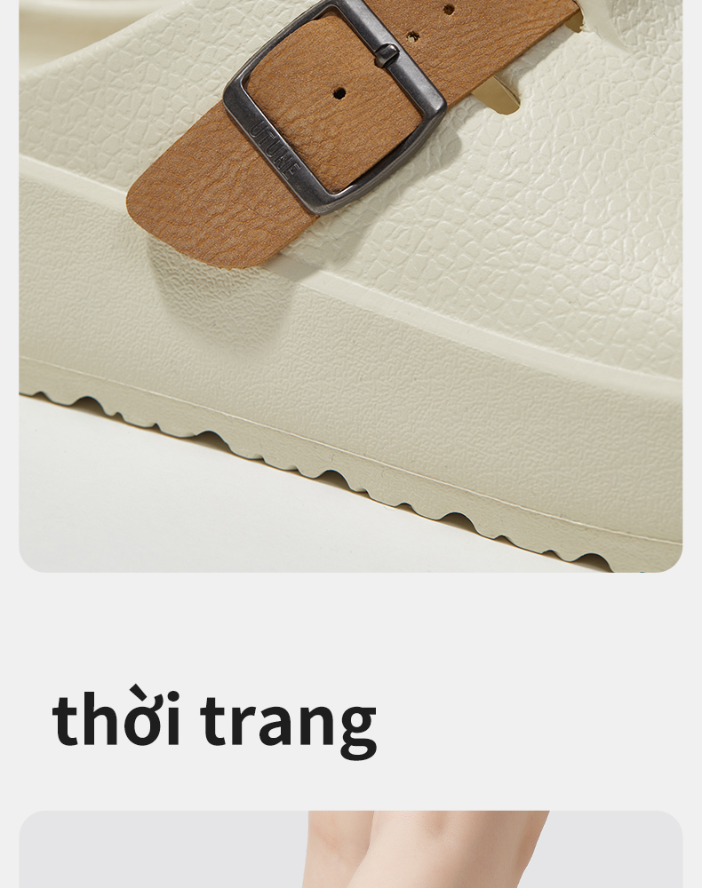 UTUNE Phong Cách Retro Không Giày Cao Gót Lười Nửa Dép Nữ Phong Cách Mới Dày Đế Dây Khóa Giày Có Thể Điều Chỉnh