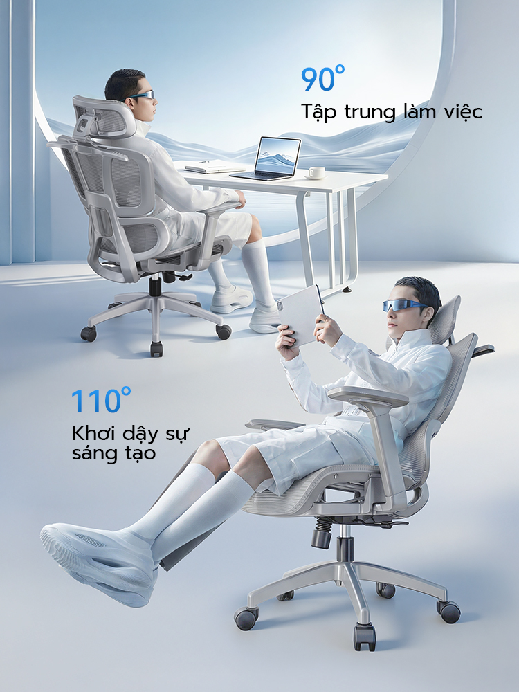 Ghế văn phòng Xpanse L996-Đệm lưng độc lập,Tự động đuổi lưng thích nghi ...
