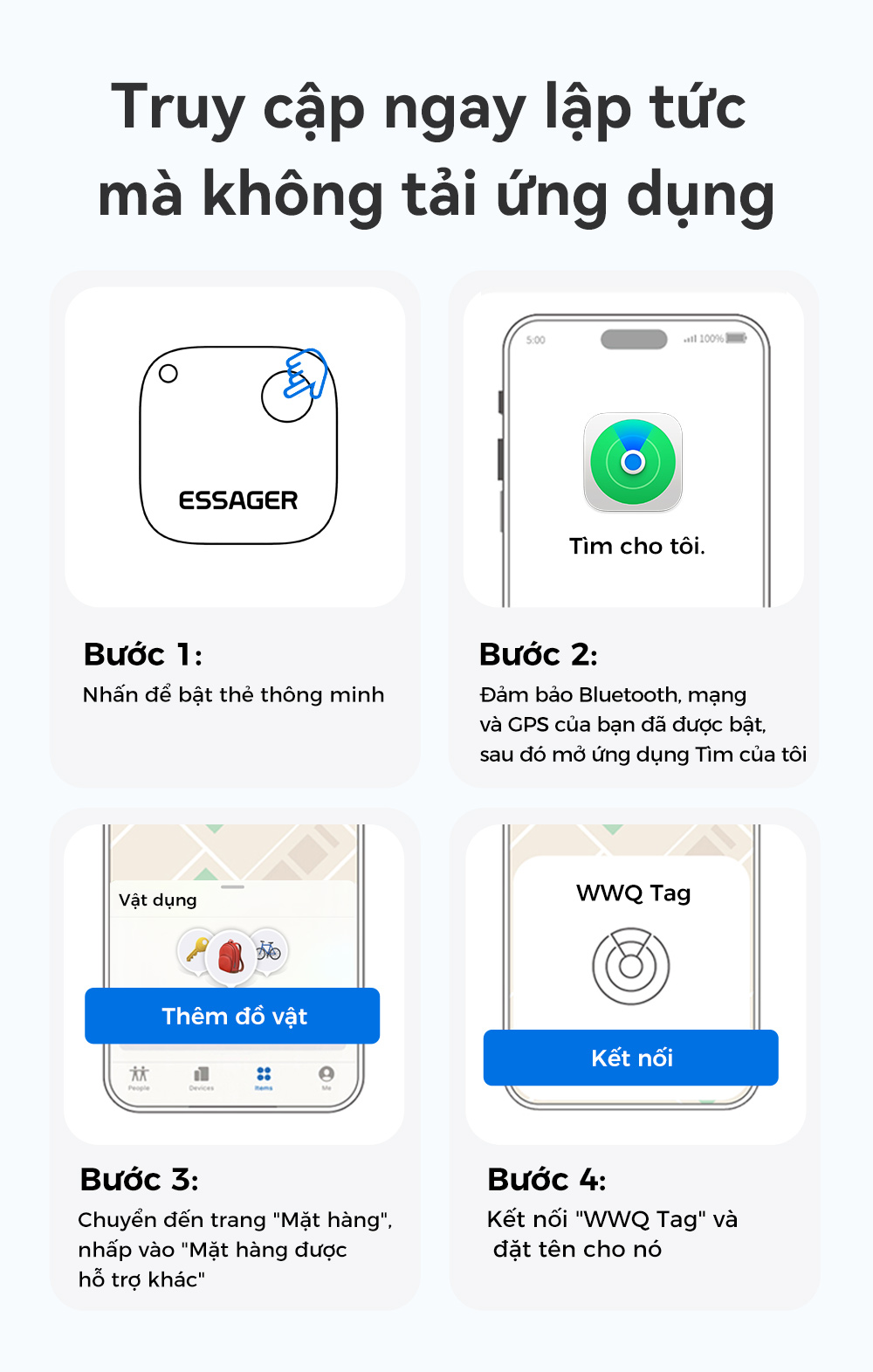 Essager Smart Bluetooth Tracker Định Vị GPS Finder Cho Chìa Khóa Ví Túi Hành Lý Thú Cưng iP Finder