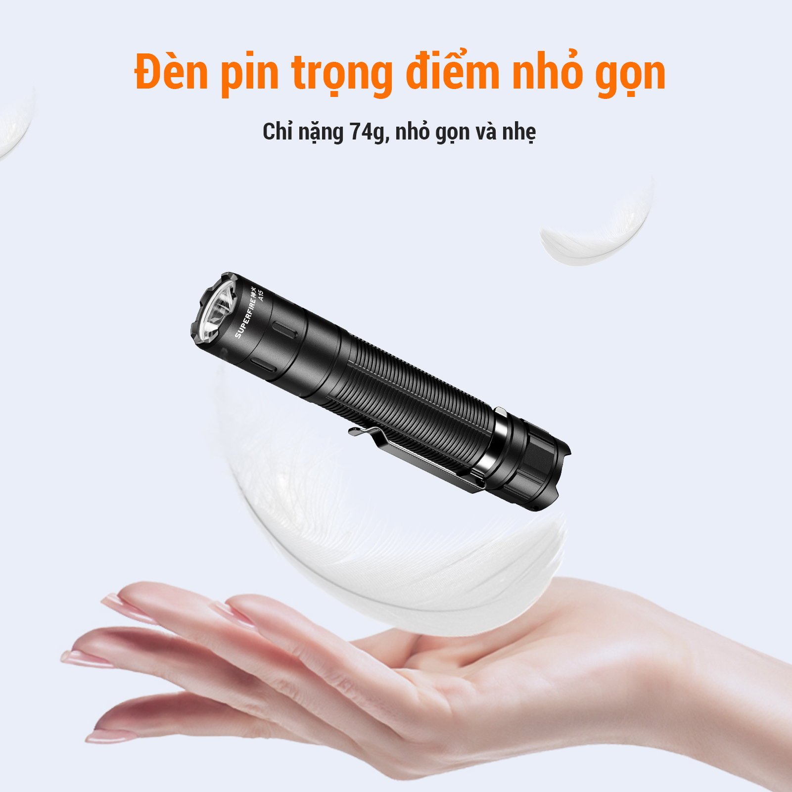 SUPERFIRE A15 8W Đèn Pin LED Mạnh Mẽ Mini EDC Sạc USB-C Pin 18650 Dùng ...