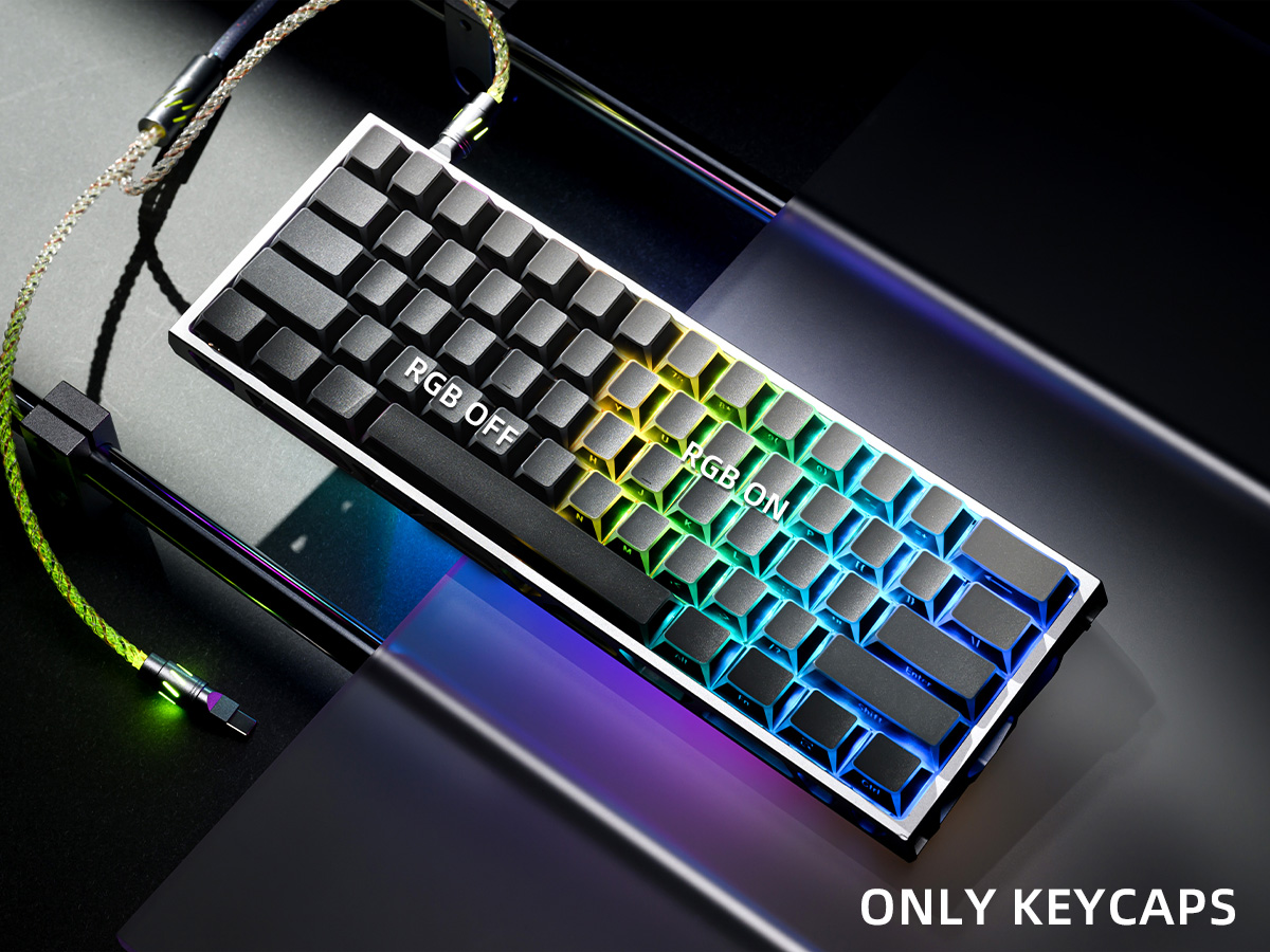 Keycaps bóng gấp XVX Trắng / Đen / Mực PBT in bên hông Năm mặt tỏa sáng ...