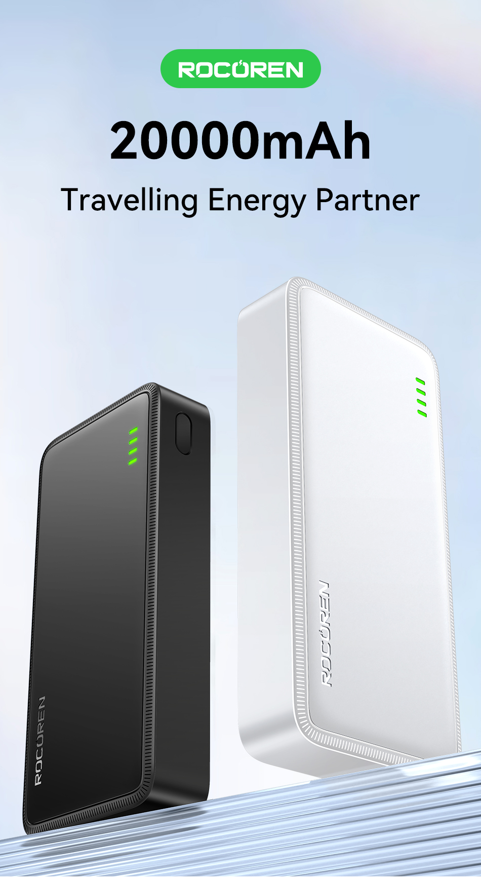 Rocoren Power Bank 15W 20000mAh Rocoren Maroc