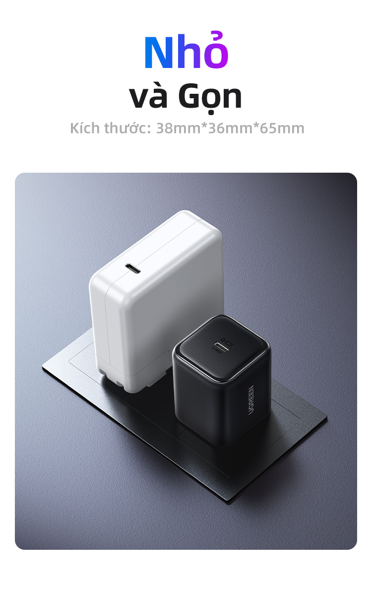 [Nexode] Bộ sạc UGREEN Mini GaN 45W 1 USB C Nexode Bộ sạc nhanh nhanh cho Samsung S25 Ultra S24 cho iPhone 18 Pro Max iPhone 17 Pro Max – ảnh mô tả chi tiết 5