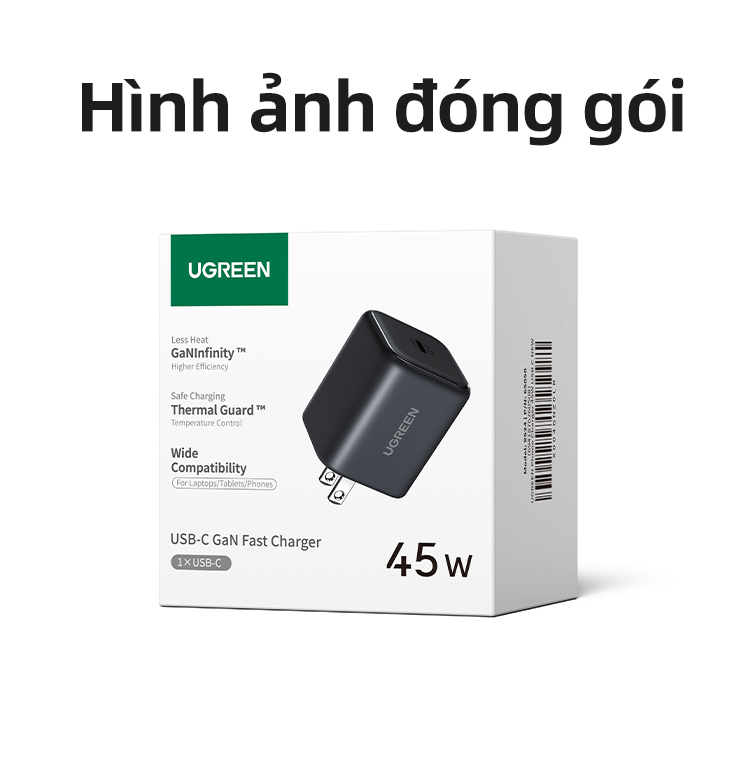 [Nexode] Bộ sạc UGREEN Mini GaN 45W 1 USB C Nexode Bộ sạc nhanh nhanh cho Samsung S25 Ultra S24 cho iPhone 18 Pro Max iPhone 17 Pro Max – ảnh mô tả chi tiết 10