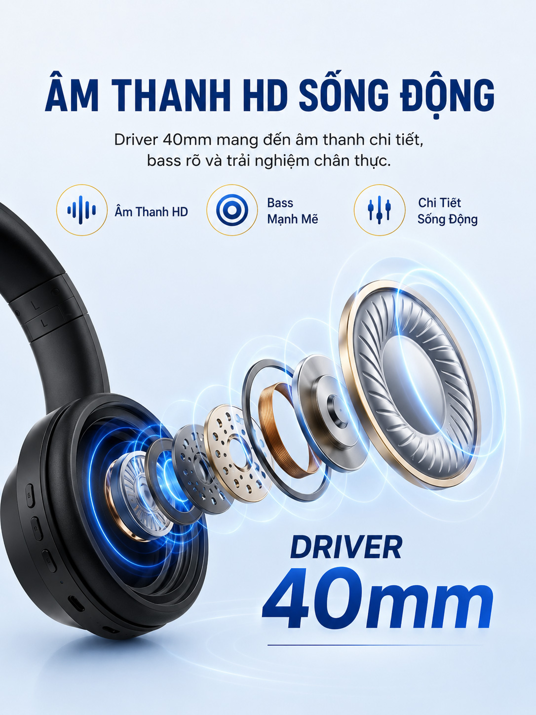 BRIDIO M16 Tai Nghe Chụp Tai Bluetooth 5.4 Có Micro Hỗ Trợ AUX 3.5mm ...