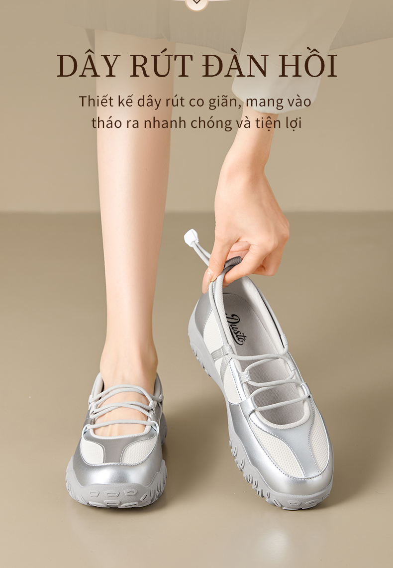 DUSTO Giày Thể Thao Giày Búp Bê Nữ Đế Bằng Dây Đan Chéo Phong Cách Thể ...