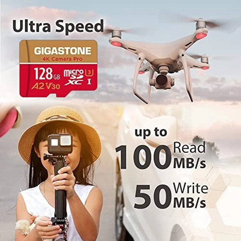 Thẻ Micro SD Gigastone 128GB 256GB 1TB hoàn toàn mới, Ghi Video 4K cho ...