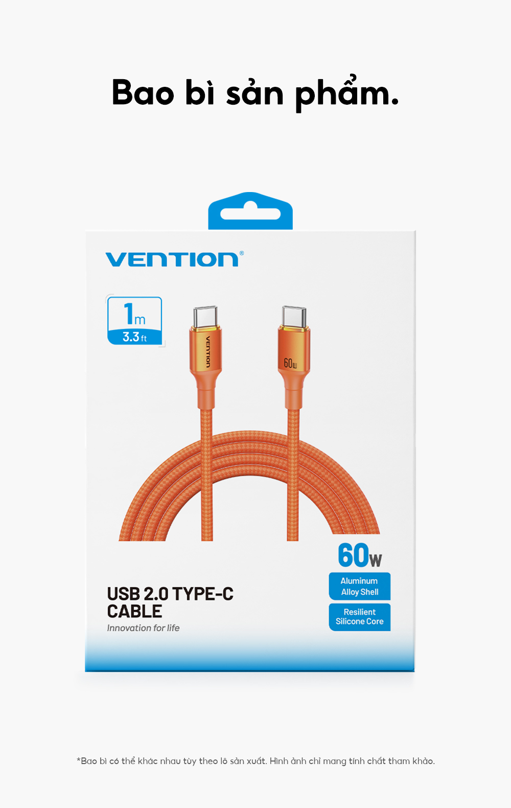 Vention Dây Cáp Sạc Nhanh PD 60W USB-C Dây Bện Chống Đứt Chống Rối Truyền Dữ Liệu 480Mbps Sạc Nhanh Cho iPhone 15 16 17 Samsung Xiaomi Oppo MacBook iPad – ảnh mô tả chi tiết 11