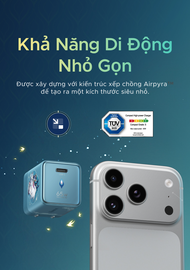 UGREEN Bộ sạc Phiên Bản Honkai: Star Rail USB-C 65W GaN USB-C AVS Charger Phích cắm có thể gập lại + Cáp USB-C 100W 1m, Sạc nhanh cho iPhone 18 Pro Max iPhone 17 16 Pro Max / MacB… – ảnh mô tả chi tiết 2