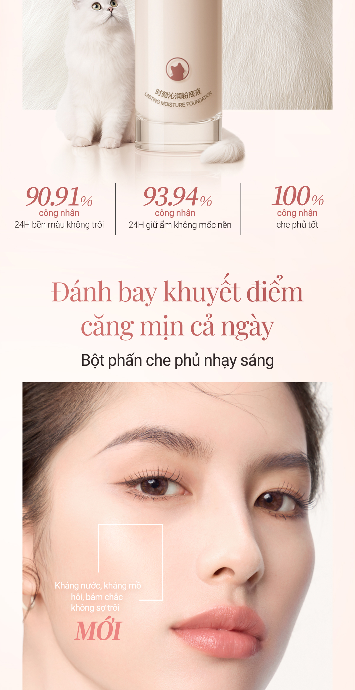 Kem nền CARSLAN dạng lỏng kiềm dầu lâu trôi chống thấm nước suốt 24h 30g