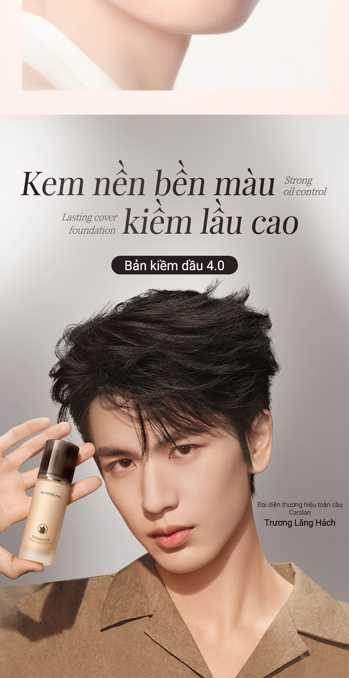 Kem nền CARSLAN dạng lỏng kiềm dầu lâu trôi chống thấm nước suốt 24h 30g