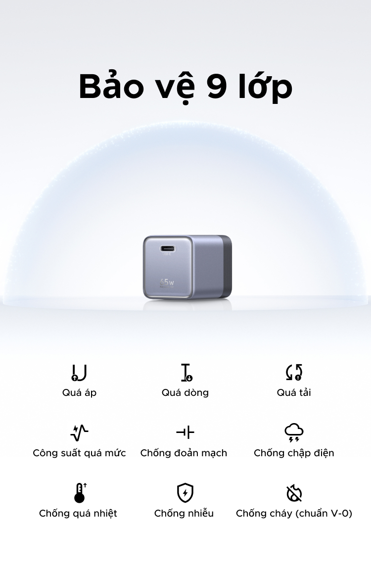 Bộ sạc nhanh 65W AVS GaN Cổng đơn USB-C có thể gập lại UGREEN, Bộ sạc tường nhỏ gọn cho iPhone 18 17 / 16 Pro Max, Samsung Galaxy S26 / S25 Ultra, iPad, MacBook Air – ảnh mô tả chi tiết 8