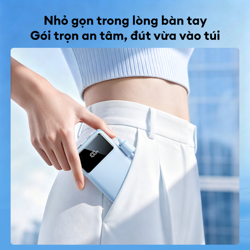 Vention Sạc dự phòng 20000mAh có cáp Type-C tích hợp - Sạc nhanh 22,5W, cổng kép, màn hình LED, bảo hành chính hãng, lý tưởng cho du lịch - Dùng cho iPhone, Samsung, Xiaomi, OPPO – ảnh mô tả chi tiết 7