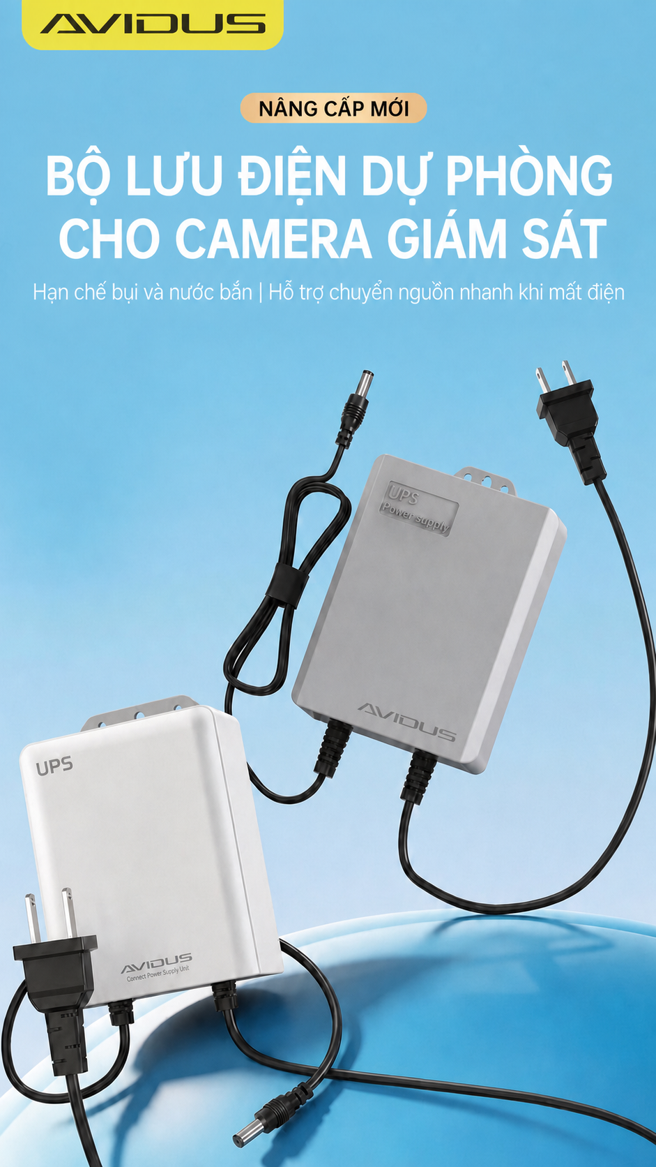 AVIDUS 12V 1.5A True 6000mAh Mini UPS Pin dự phòng cho Modem định tuyến WiFi và Bộ nguồn Camera quan sát – ảnh mô tả chi tiết 1