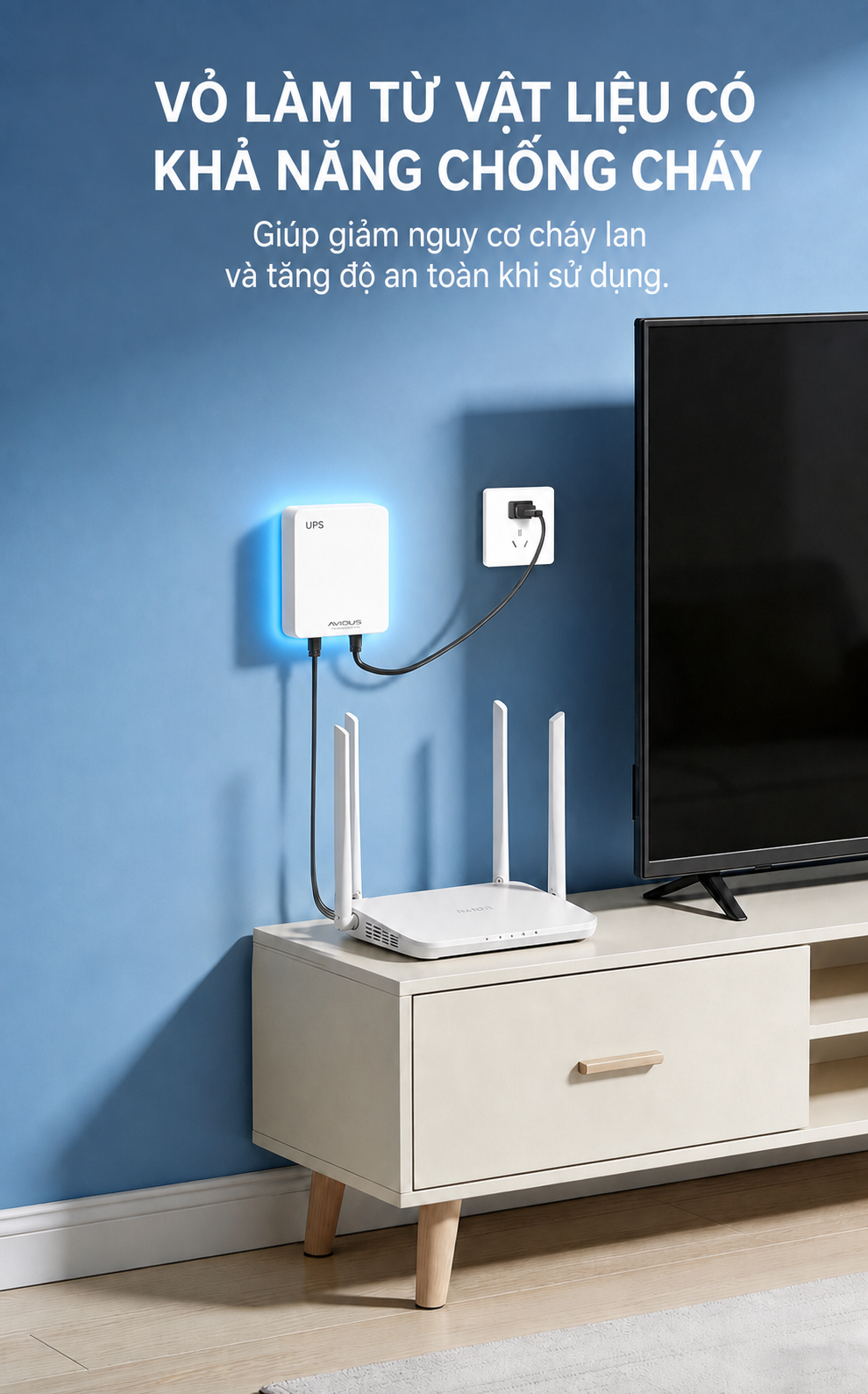 AVIDUS 12V 1.5A True 6000mAh Mini UPS Pin dự phòng cho Modem định tuyến WiFi và Bộ nguồn Camera quan sát – ảnh mô tả chi tiết 3