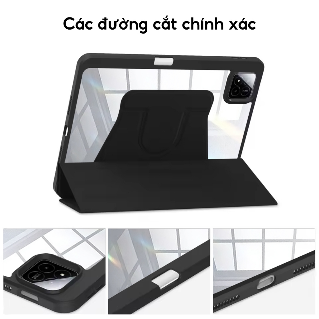 TBTIC Ốp lưng tablet Cho Xiaomi Pad 8 7 6 5 Pro 11 11.2 Inch 2024 Có Khe Đựng Bút Chì 360° Vỏ máy tính bảng xoay – ảnh mô tả chi tiết 1