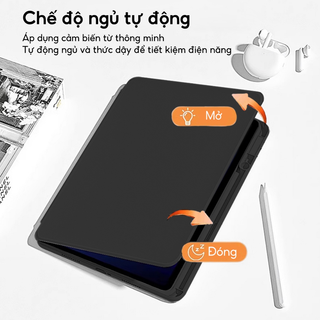 TBTIC Ốp lưng tablet Cho Xiaomi Pad 8 7 6 5 Pro 11 11.2 Inch 2024 Có Khe Đựng Bút Chì 360° Vỏ máy tính bảng xoay – ảnh mô tả chi tiết 3