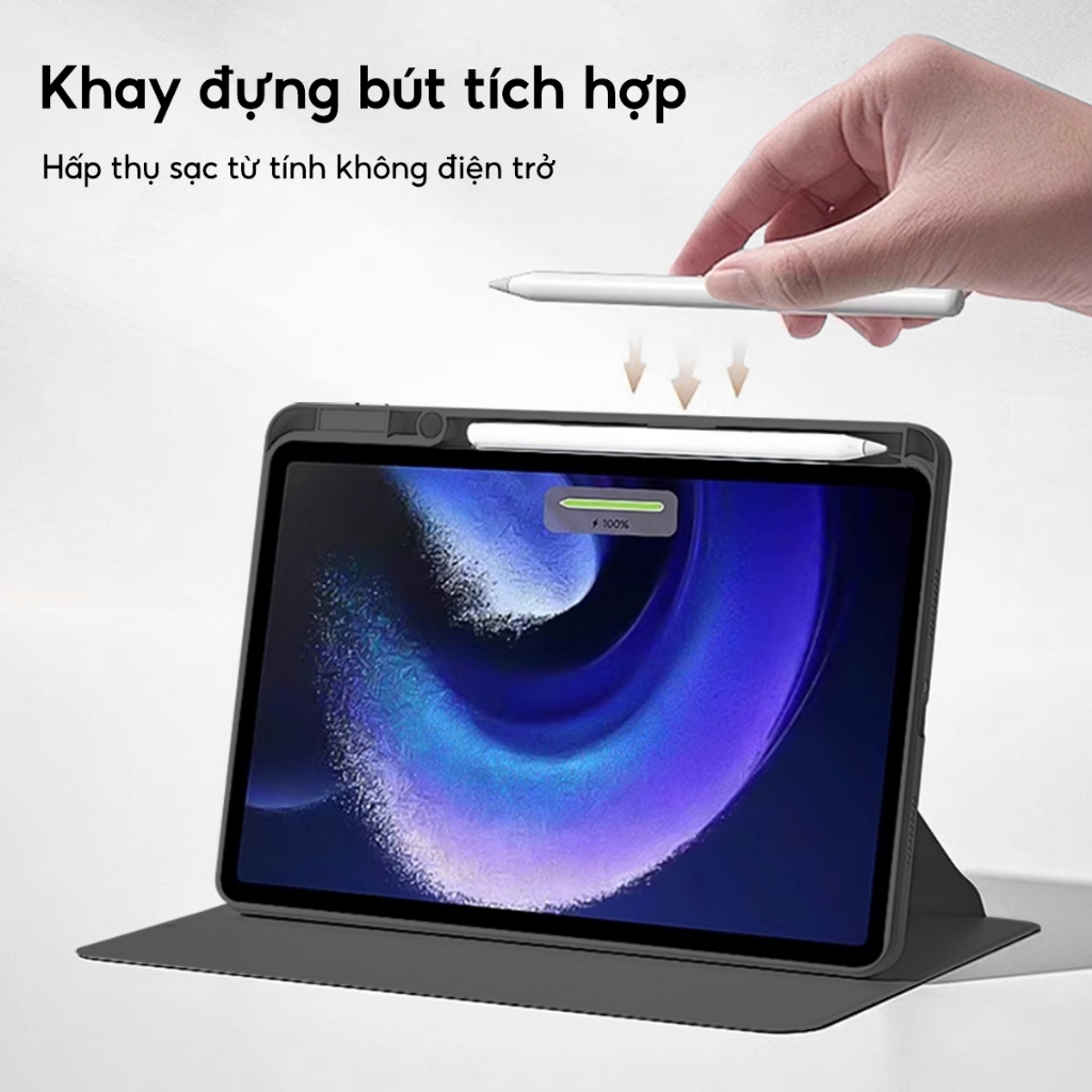 TBTIC Ốp lưng tablet Cho Xiaomi Pad 8 7 6 5 Pro 11 11.2 Inch 2024 Có Khe Đựng Bút Chì 360° Vỏ máy tính bảng xoay – ảnh mô tả chi tiết 4