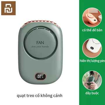 Youpin Quạt Mini Quạt đeo cổ không cánh chạy bằng pin sạc cổng USB 3 tốc độ tiện dụng Quạt Đeo Cổ Mini Quạt Tích Điện sức khoe