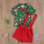 Bộ đồ phong cách ông già Noel gồm áo sơ mi tay ngắn và quần thời trang với nhiều kiểu tùy chọn