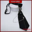 Gothic Black Necktie Rhinestones Pendant Metal Chain Evening Party Pre Tied Tie