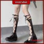 Tất nữ lưới buộc dây cổ cao phong cách lolita/gothic, kiểu đan chéo