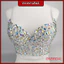 Áo crop top hai dây đính đá AB nhiều màu thời trang nữ