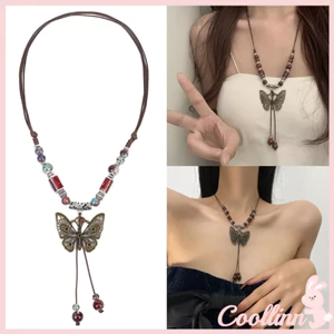 Vòng cổ Mặt Hình Bướm Phong Cách Vintage Thanh Lịch Cho Nữ