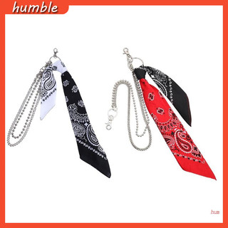 Hip Hop Contrast Color Paisley Biker Bandana with Waist Wallet Chain Pants Belt