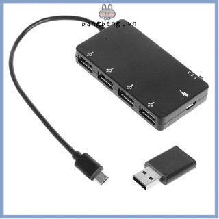 Hub Chuyển Đổi 4 Cổng Micro Usb Otg Cho Điện Thoại Và Máy Tính Bảng Android / Windows
