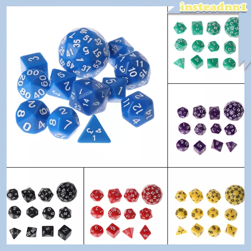Set 12 xúc xắc đa diện D4 D6 D8 D10 D12 D20 D24 D30 D60