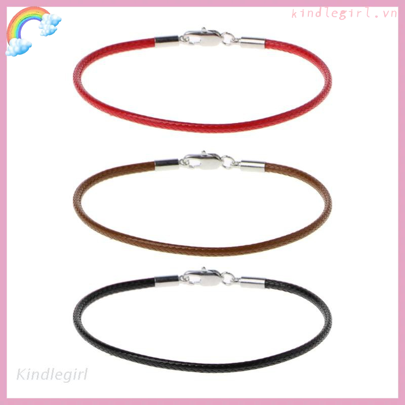Vòng đeo tay bằng da bện có móc khóa càng cua tự làm thủ công DIY