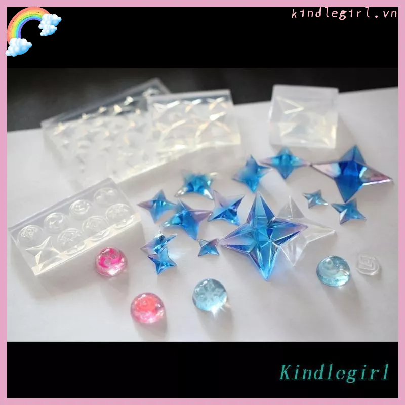 Khuôn Silicone Làm Bánh / Xà Phòng Hình Viên Đá Quý 3D DIY