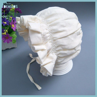 Mũ trùm đầu chất Cotton phối bèo phong cách Vintage cho bé