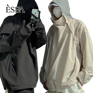 ESEA Áo Khoác Chống Nắng Ngoài Trời Chống Thấm Nước Màu Trơn Đơn Giản Phong Cách Mỹ Cho Nam Và Nữ