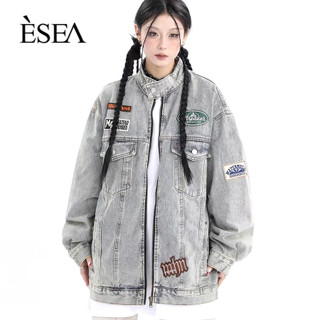 Esea Áo Khoác denim Dài Tay Phong Cách retro Đường Phố Mỹ Cho Nam Và Nữ Thời trang Bán Chạy
