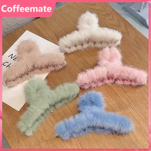 ⚡CM⚡Kẹp tóc phủ lông nhung cỡ lớn phong cách Hàn Quốc thời trangcho nữ