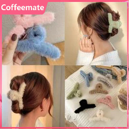 ⚡CM⚡Kẹp tóc phủ lông nhung cỡ lớn phong cách Hàn Quốc thời trangcho nữ