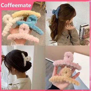 ⚡CM⚡Kẹp tóc phủ lông nhung cỡ lớn phong cách Hàn Quốc thời trangcho nữ